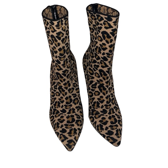 STEVE MADDEN Enya Leopard Animal Print Sock Bootie Stiletto Size 7 Like New - Picture 4 of 12